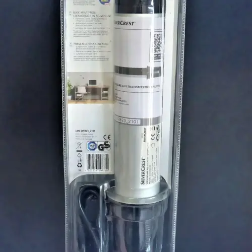 versenkbare 3er Tischsteckdosenleiste mit 2x USB Alu schwarz/silber OVP Einbau – Ansicht 5