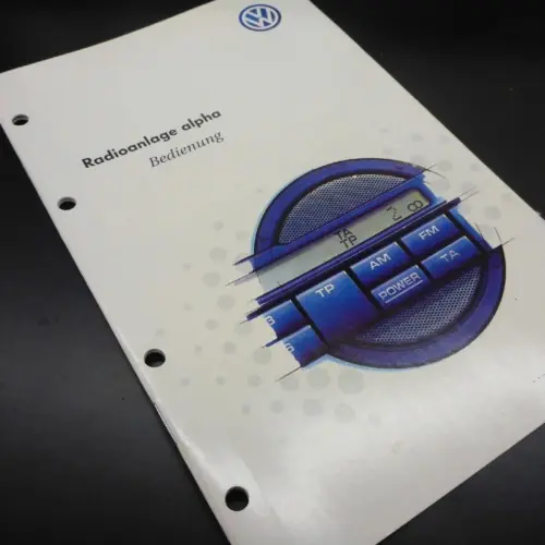 VW Alpha Bedienungsanleitung Radio Betriebsanleitung 8/1998 Bedienung Heft
